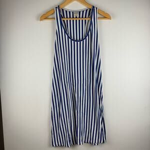 Soma Blue and White Striped Night Dress Small